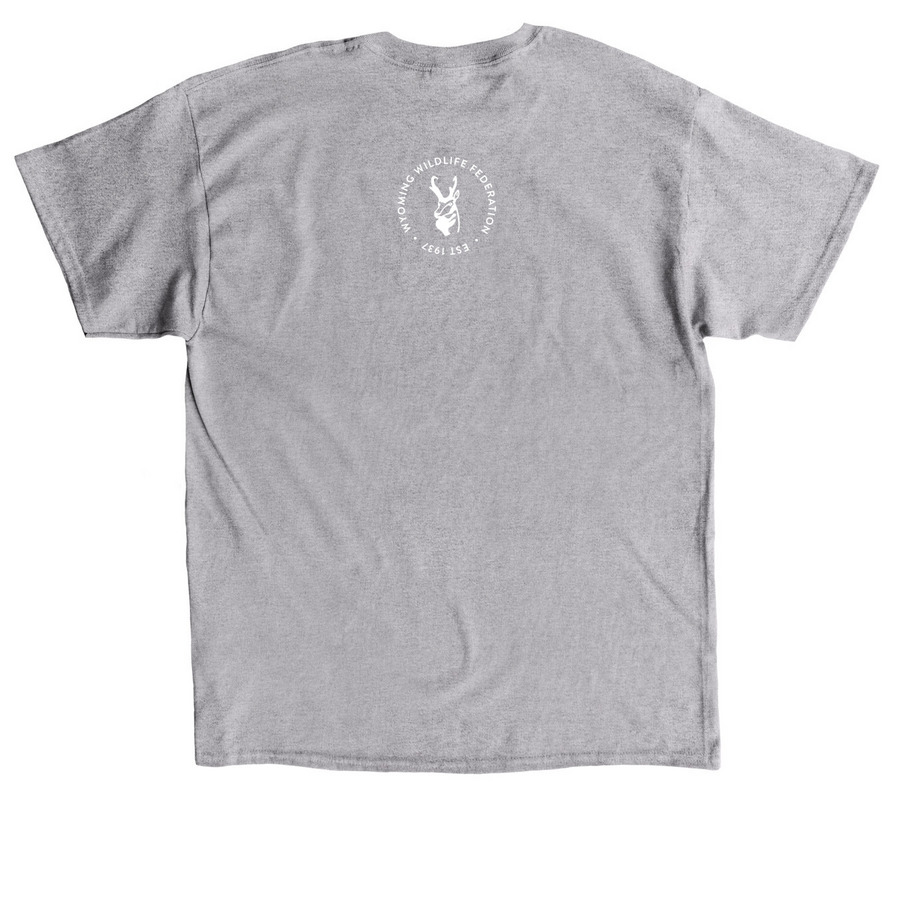 Migrating Mule Deer, a Sport Grey Classic Unisex Tee (back-view)