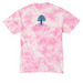Earth Medicine Mama Tee, a Bright Pink Crystal Tie Dye Tee (back-view)