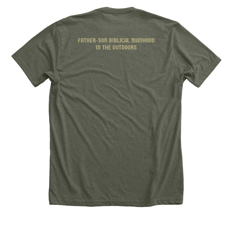 Tees - Green, a Heather Military Green Premium Unisex Tee (back-view)