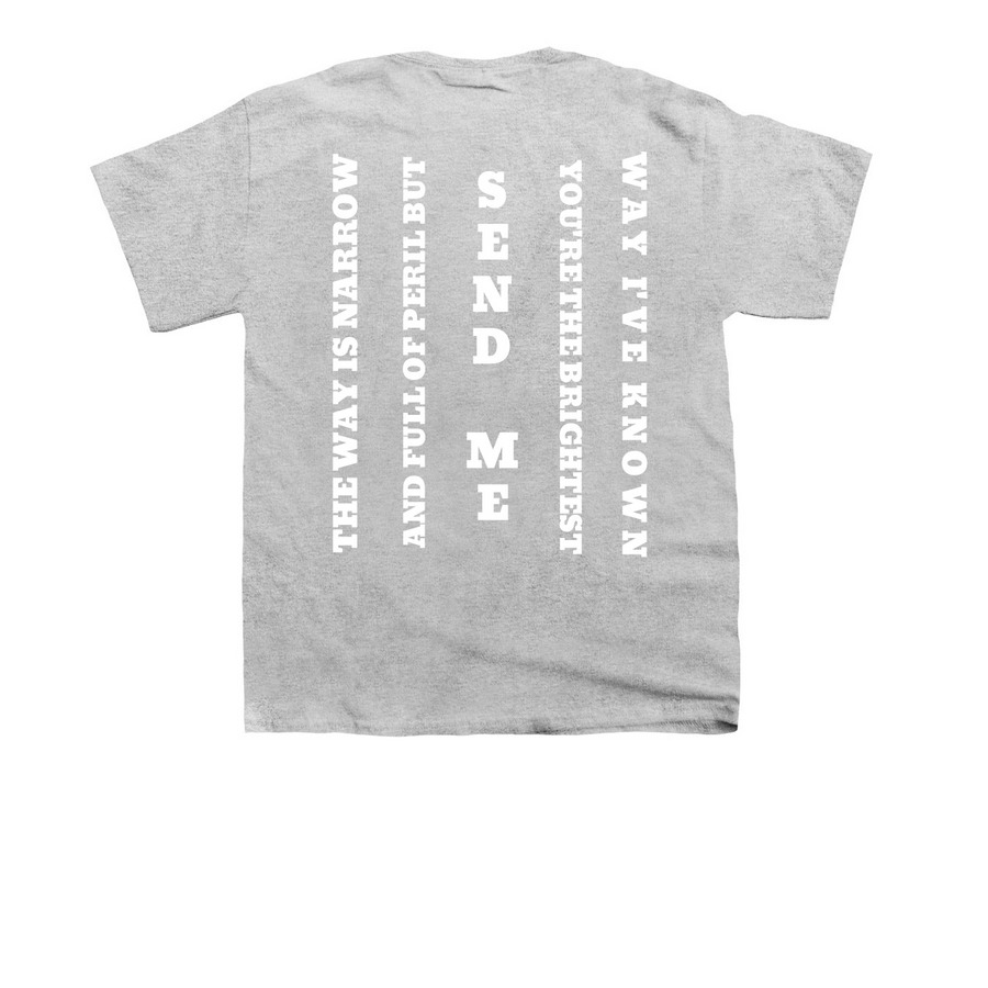SEND ME&nbsp;, a Sport Grey Youth Unisex Tee (back-view)