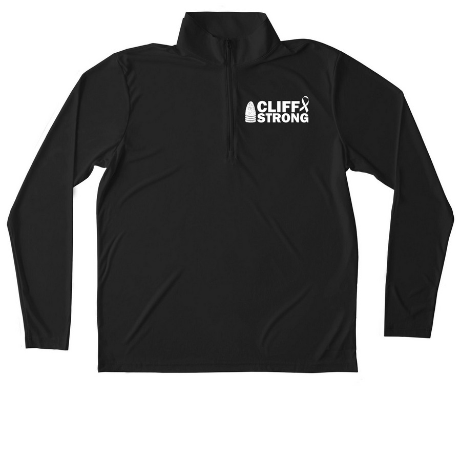 Cliff Strong Performance Quarter Zip, a Black Unisex Performance Quarter Zip Pullover
