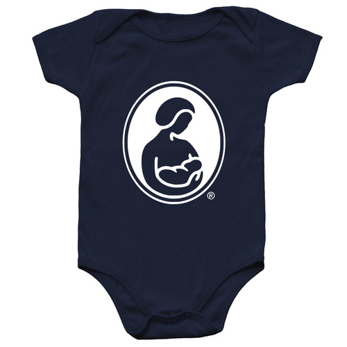 La Leche League Baby Onesie - White Logo, a Navy Infant Onesie