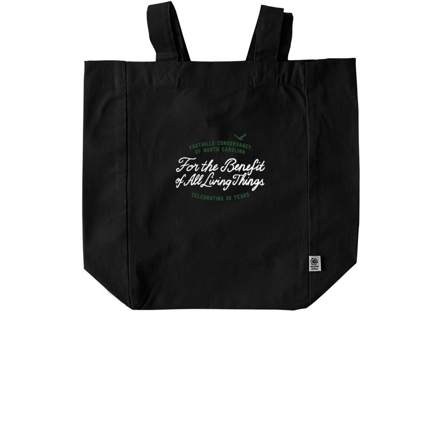 For the Benefit of All Living Things - Tote, a Black Recycled Cotton Tote Bag