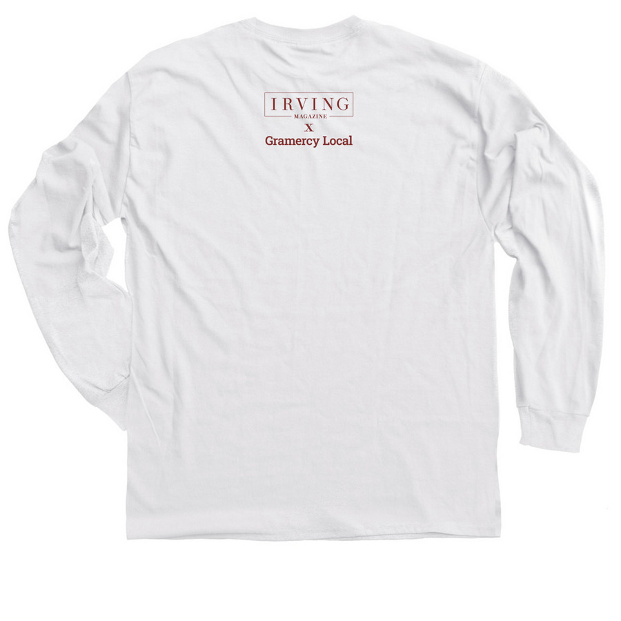 10010 Varsity Maroon, a White Classic Long Sleeve Tee (back-view)