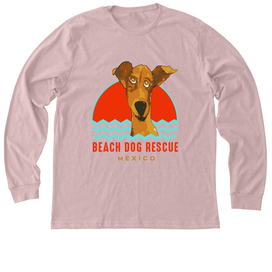 BDR Red Logo Long Sleeve Tees, a Heather Pink Gravel Premium Long Sleeve Tee