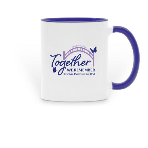 30th Anniversary Gathering Mugs, a Dark Blue Two-Tone Ceramic Mug