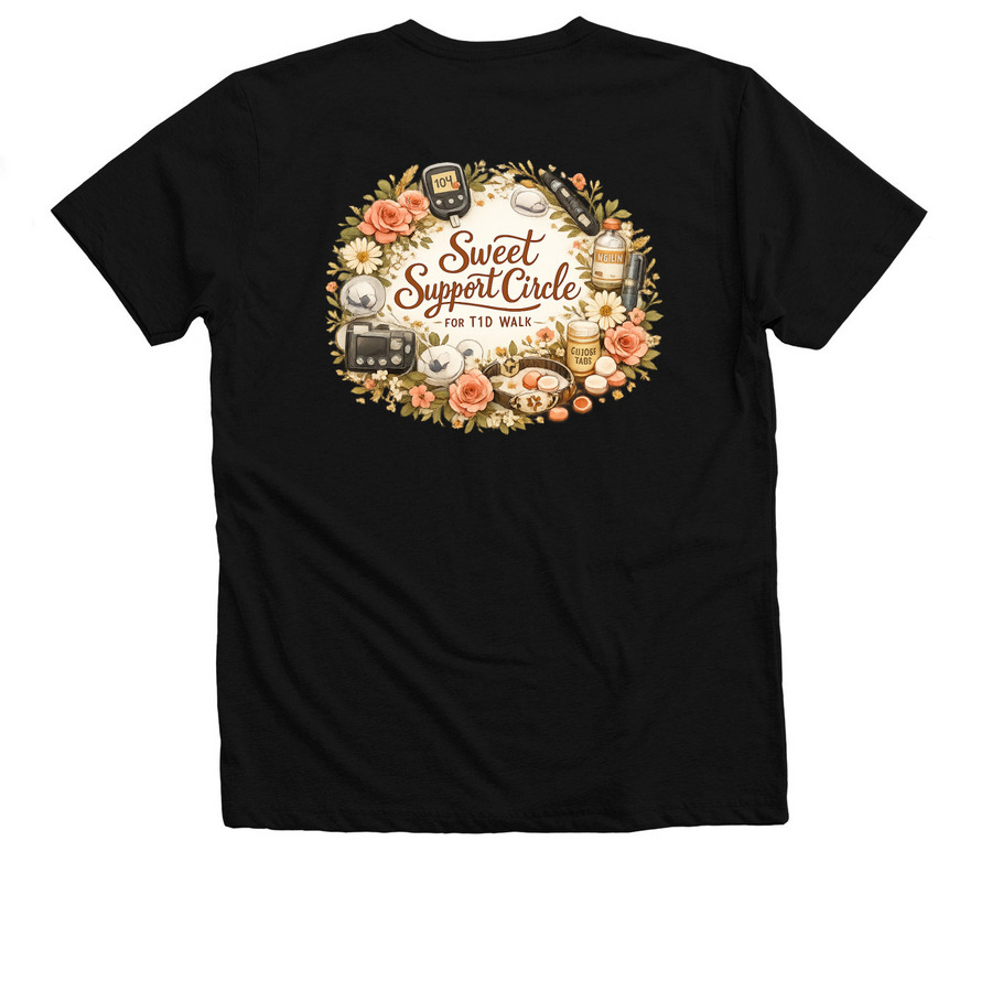 T1D, a Solid Black Blend Premium V-Neck Tee (back-view)