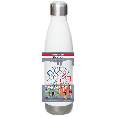 Greater Boston: Subway Bottle, a White Stainless Steel Water Bottle