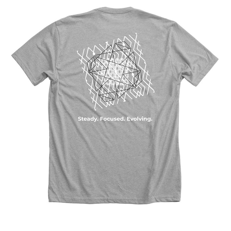 Peace & Progress, a Athletic Heather Premium Unisex Tee (back-view)