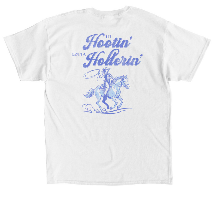 Deringer's Hootin' & Hollerin' Collection, a White Classic Unisex Tee (back-view)