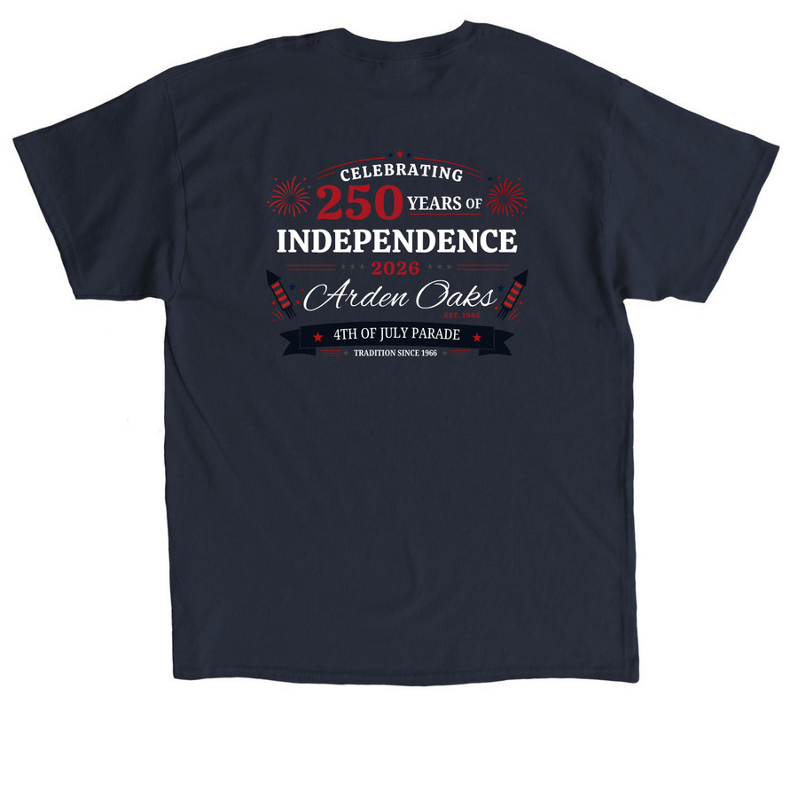 4th of July, a Navy Classic Unisex Tee (back-view)