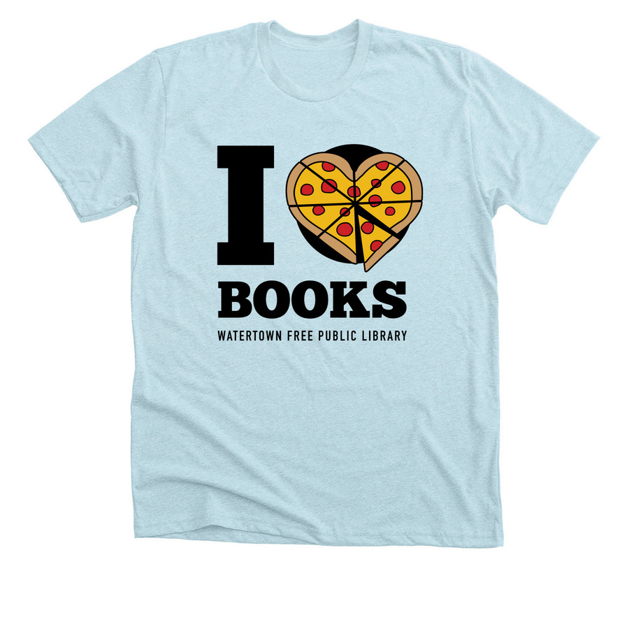 Pizza Heart T, a Heather Ice Blue Premium Unisex Tee
