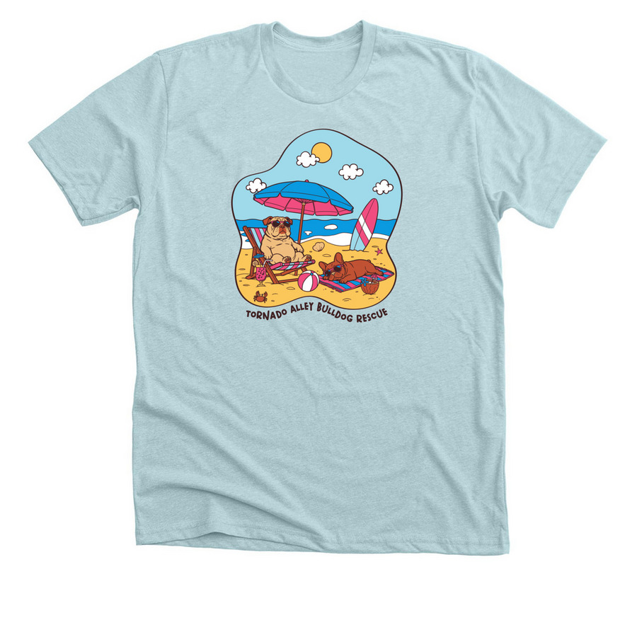 Tornado Alley Bulldog Rescue, a Heather Ice Blue Premium Unisex Tee