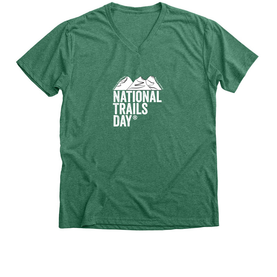 National Trails Day, a Heather Grass Green Premium V-Neck Tee