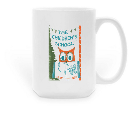 Vintage Owl Mug, a White Large Coffee Mug