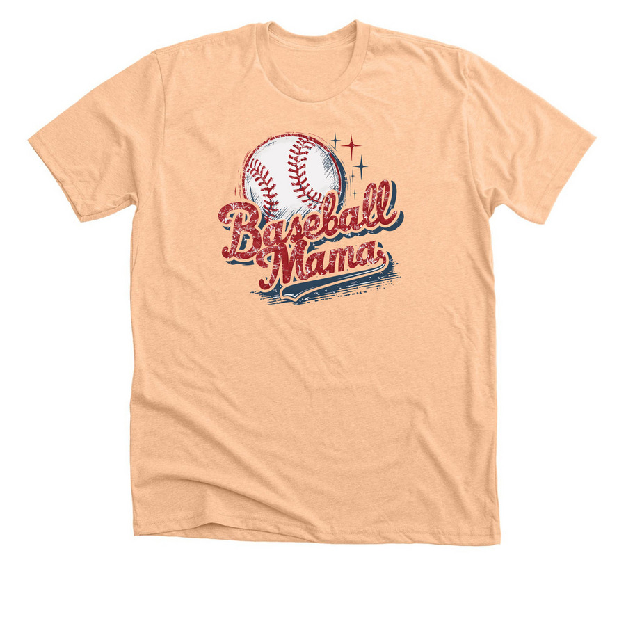?Baseball Mama, a Heather Peach Premium Unisex Tee