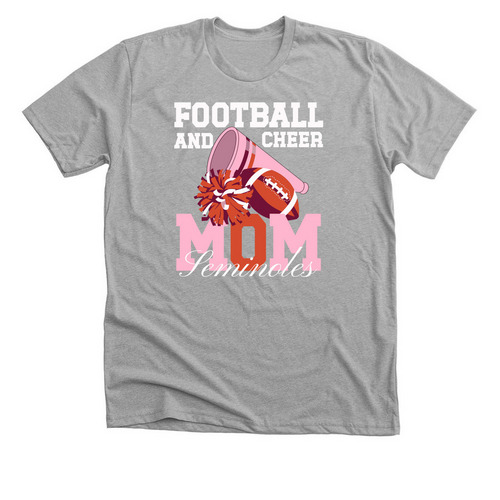 football & cheer mom, a Athletic Heather Premium Unisex Tee