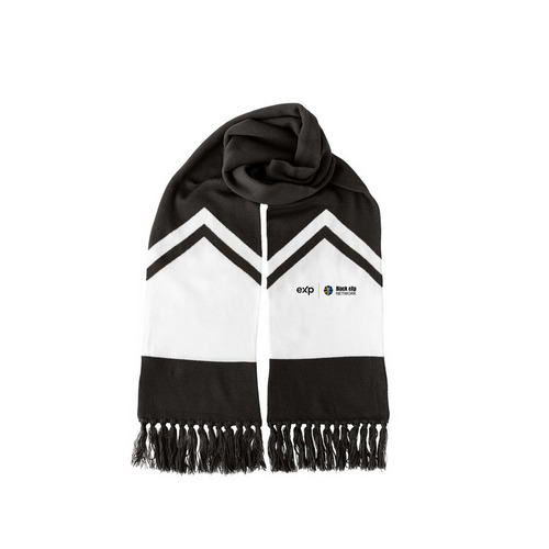 B.E.N. Signature Scarf, a Black/ White Two-Tone Gameday Scarf
