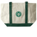 SPSA Logo Tote Bag, a Natural/Forest Large Two-Tone Canvas Tote Bag