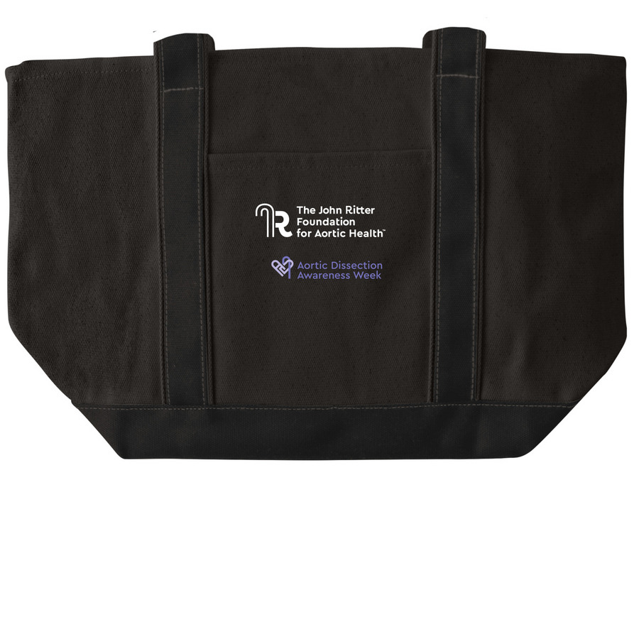 Limited Edition ADAW Tote, a Black/Black Large Two-Tone Canvas Tote Bag