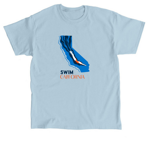 Swim California T Shirts and Sweaters, a Light Blue Classic Unisex Tee