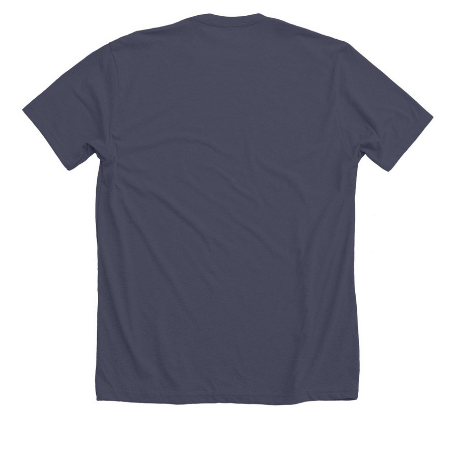 Jesse James Track Recovery Project, a Heather Midnight Navy Premium Unisex Tee (back-view)
