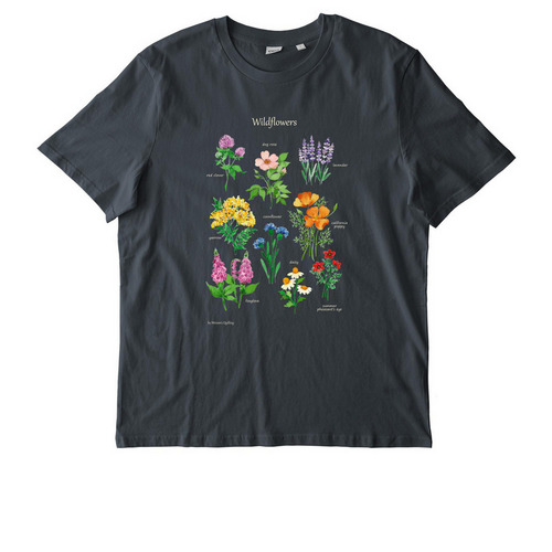 Wildflowers Tee - Aloe & Latte, a India Ink Grey Stanley/Stella Unisex Creator 2.0 Tee