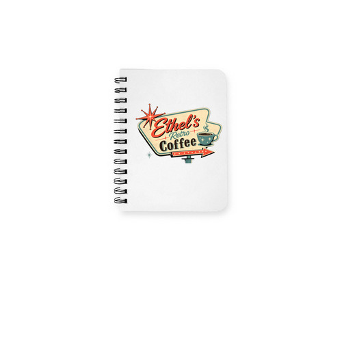 Ethel's Retro Coffee&nbsp;, a White Spiral Notebook