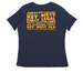 key West aged but not mature, a Navy Women's Relaxed V-Neck Tee (back-view)
