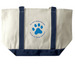 Change Their Future Tote, a Natural/Navy Large Two-Tone Canvas Tote Bag (back-view)