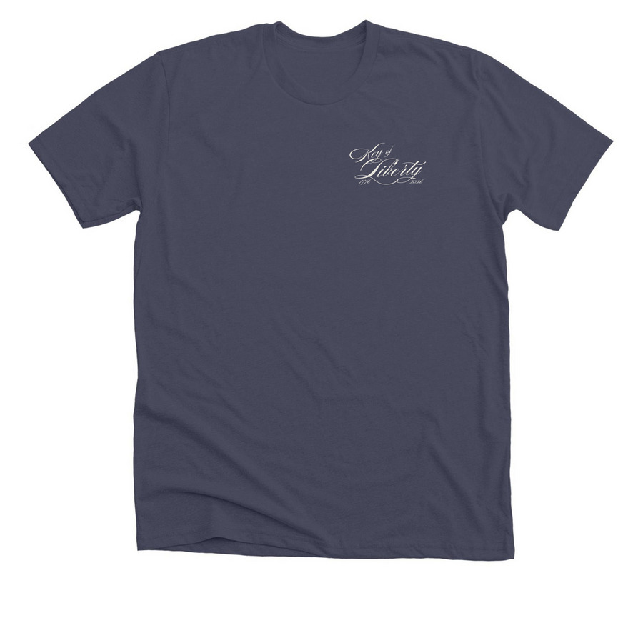 Key of Liberty Shirts, a Heather Midnight Navy Premium Unisex Tee