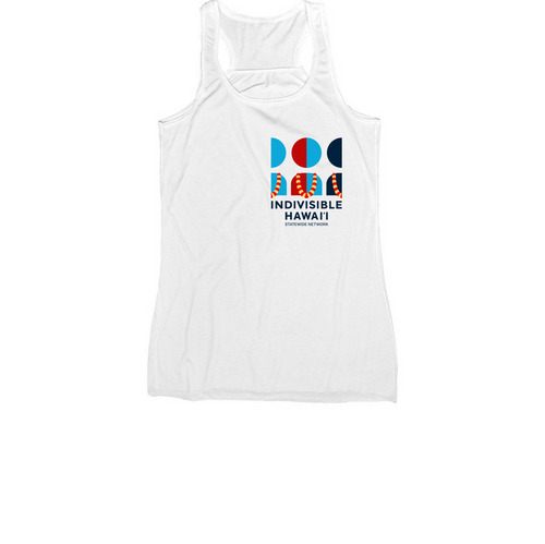 Indivisible Hawai'i Official Tank Tops, a White Women's Racerback