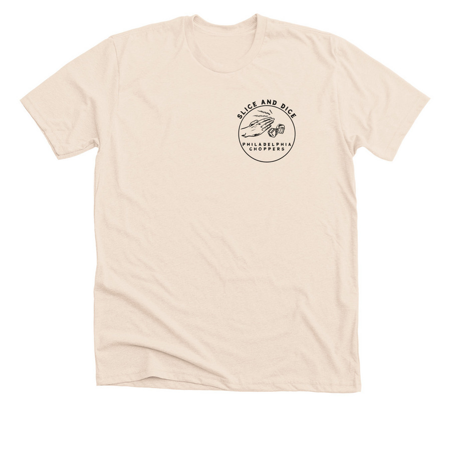 Choppers & Caskets (b/w), a Heather Soft Cream Premium Unisex Tee