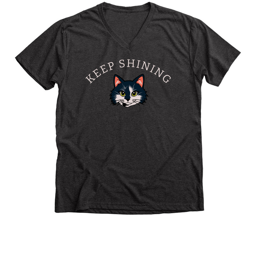 Keep Shining!, a Dark Grey Heather Premium V-Neck Tee