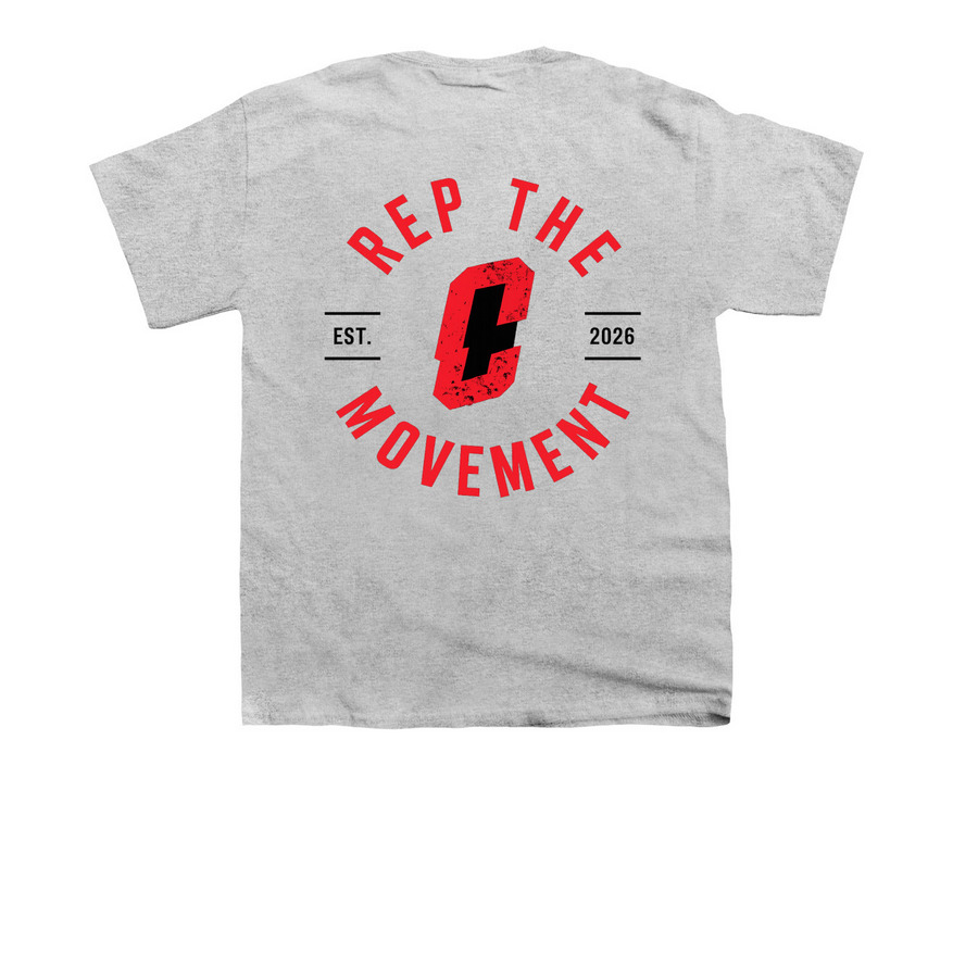 The Movement Tee, a Sport Grey Youth Unisex Tee (back-view)
