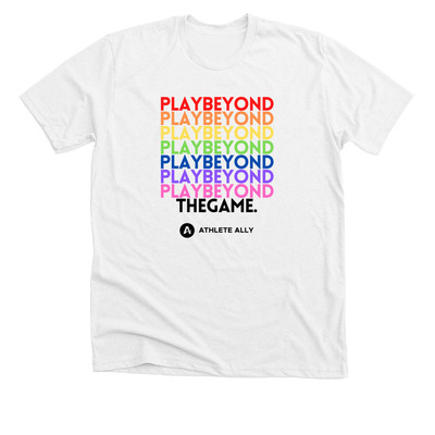 Play Beyond the Game Black Logo, a Solid White Blend Premium Unisex Tee