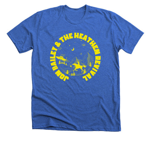 Space Cowboy Yellow, a Heather True Royal Premium Unisex Tee