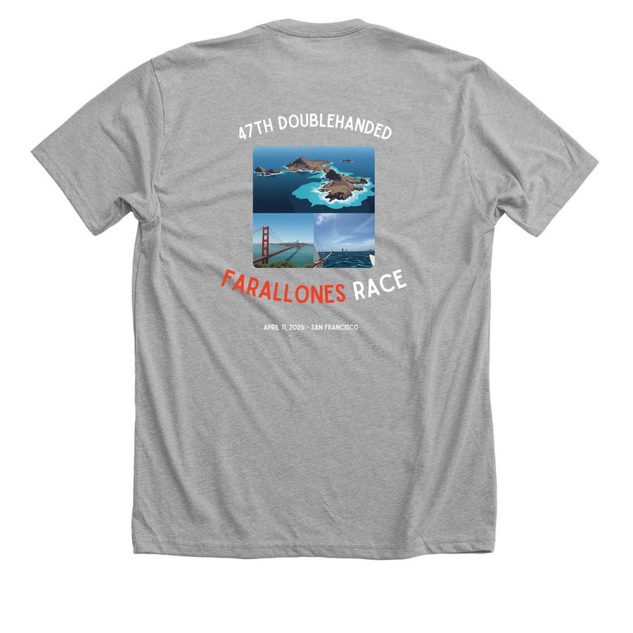 2026 Doublehanded Farallones Race, a Athletic Heather Premium Unisex Tee (back-view)