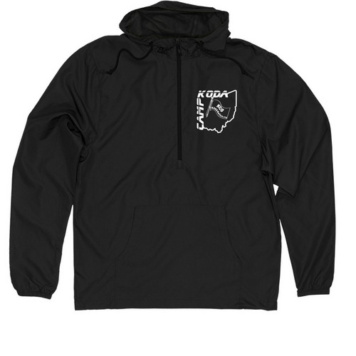 KODA CAMP Wind Breaker, a Black Quarter-Zip Windbreaker