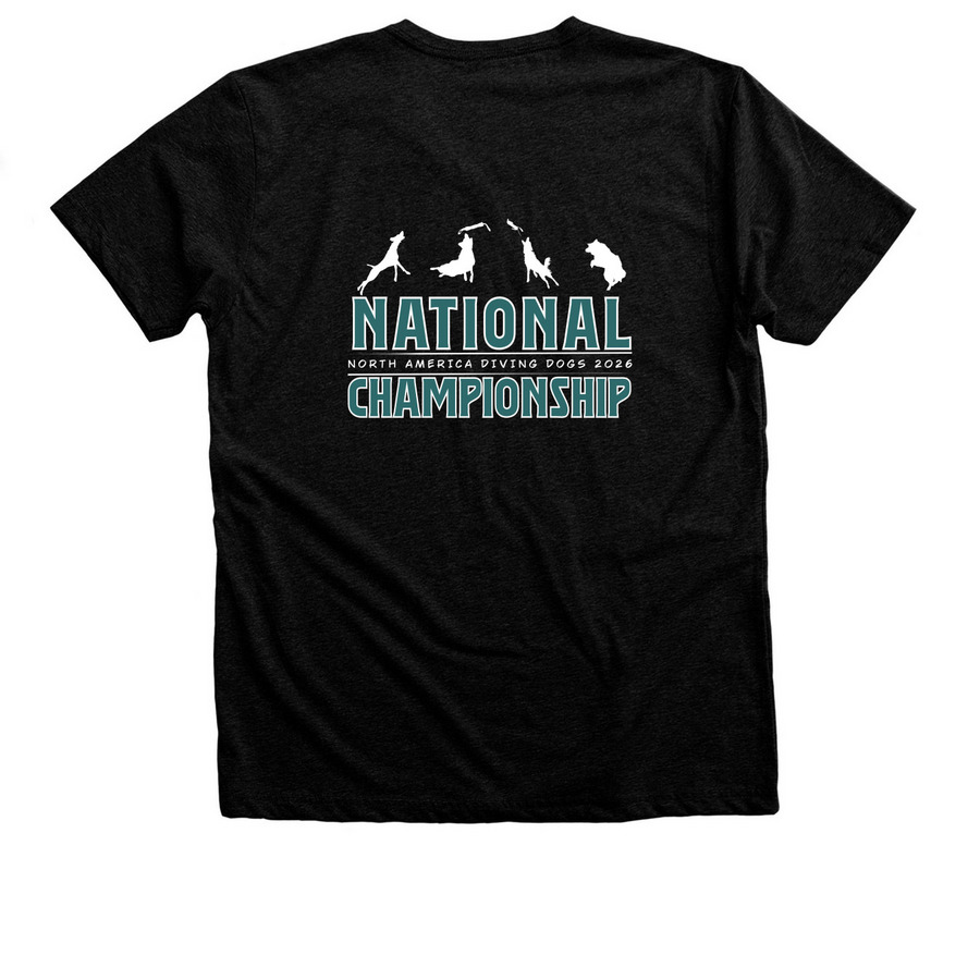 Tally nationals white, a Black Heather Premium Unisex Tee (back-view)