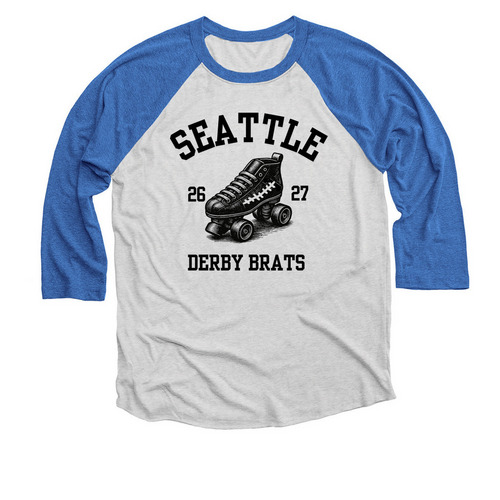 Homecoming Slam Shirts, a Vintage Royal and Heather White 3/4 Sleeve Baseball Tee