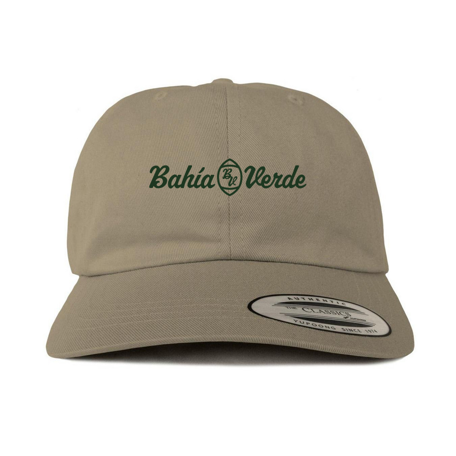 Bah?a Verde Green Vintage Hats, a Khaki Printed Classic Baseball Cap