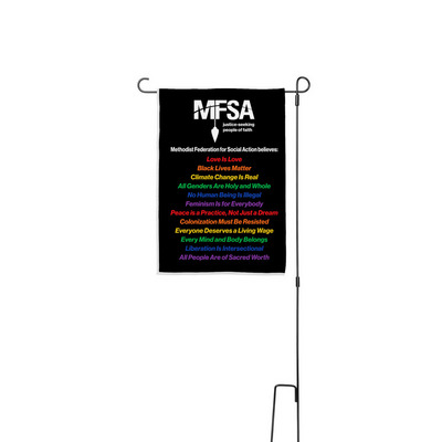 MFSA We Believe Yard Sign, a White 12" x 18" Yard Flag with Stake