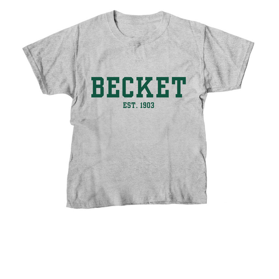 Camp Becket (Green Print), a Sport Grey Youth Unisex Tee