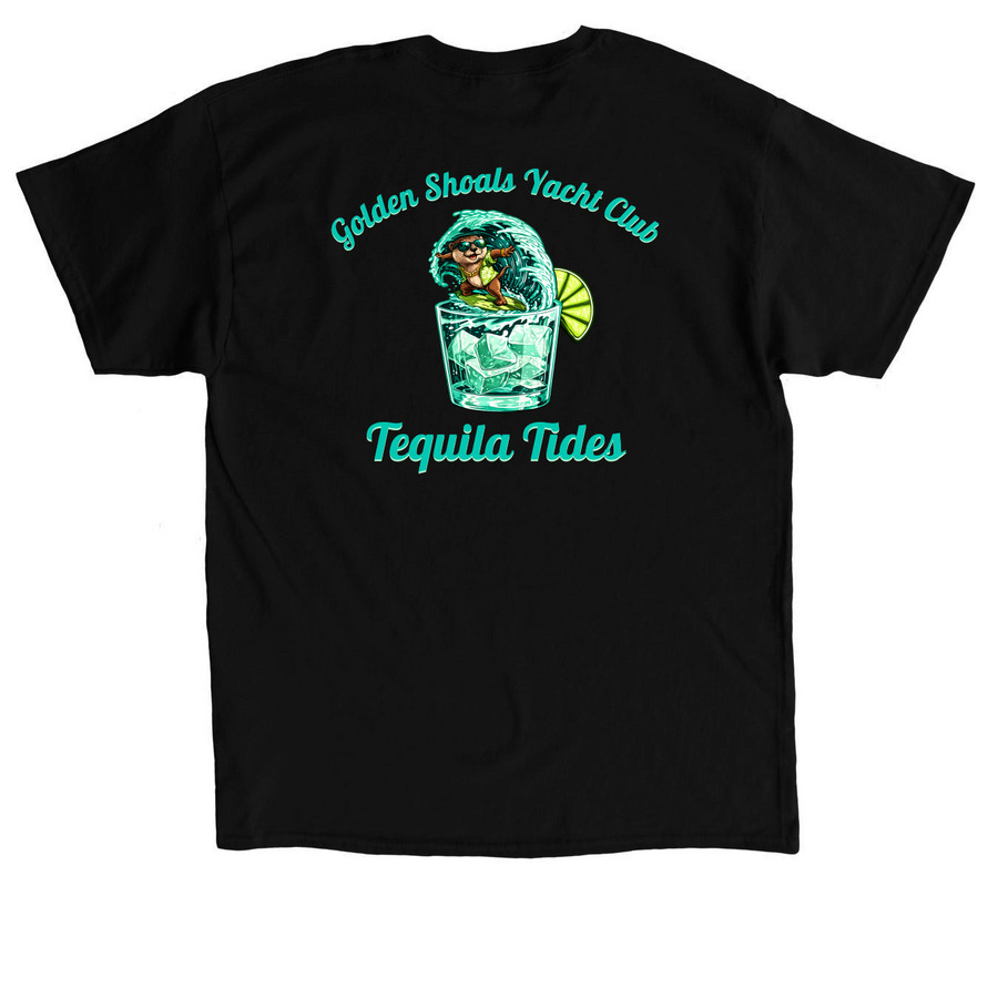 Tequila Tides, a Black Classic Unisex Tee (back-view)