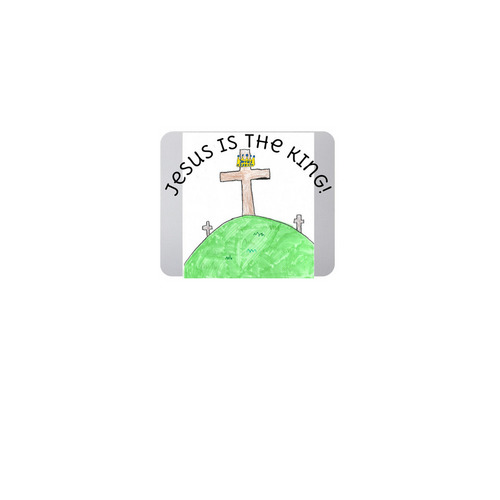 Jesus is the King Mouse Pad, a White Full Color Mouse Pad