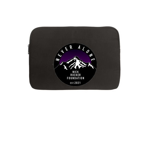 Never Alone Laptop Sleeve, a Black Canvas Laptop Sleeve