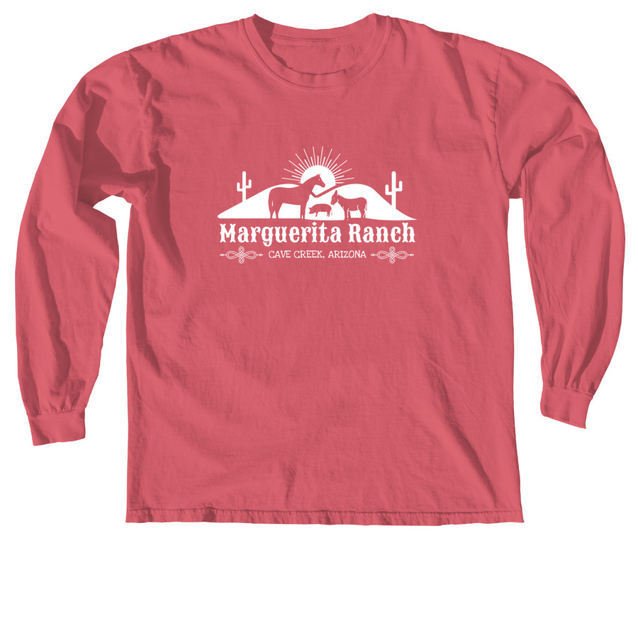 Marguerita Ranch Apparel - 8 Styles Available, a Crimson Comfort Colors Long Sleeve Tee