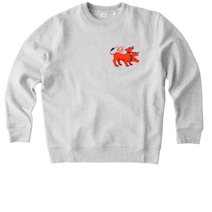 No Means No, a Cool Heather Grey Stanley/Stella Unisex Changer 2.0 Crewneck Sweatshirt