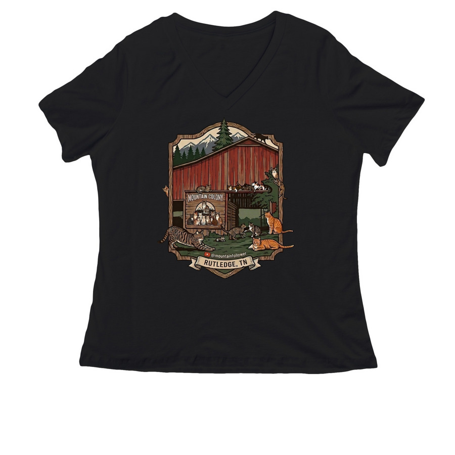 Mountain Colony merchandise&nbsp;, a Black Women's Relaxed V-Neck Tee